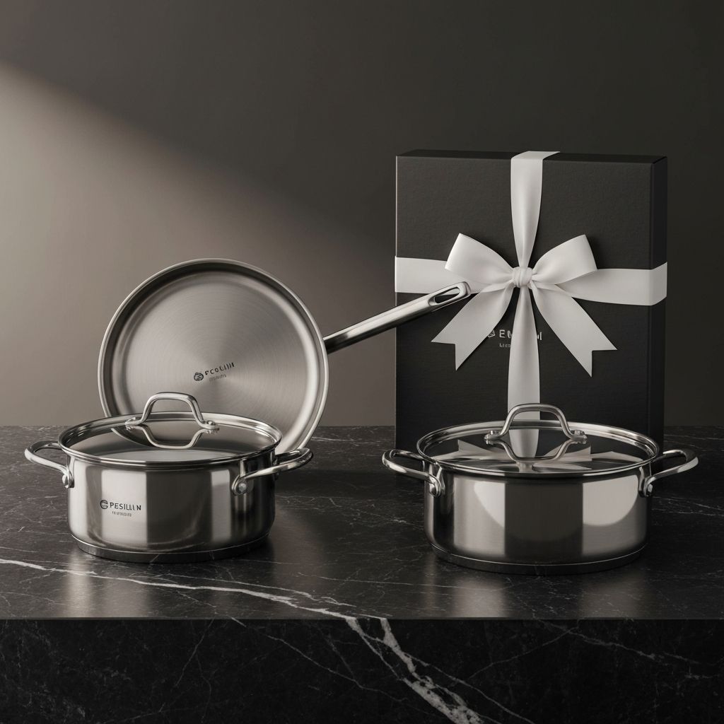 All-Clad cookware set in premium gift packaging